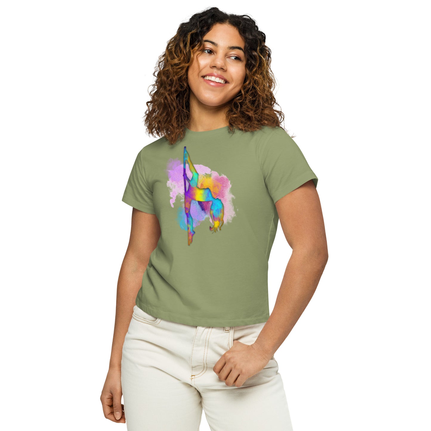 Marlo Split Watercolour - Women’s high-waisted t-shirt