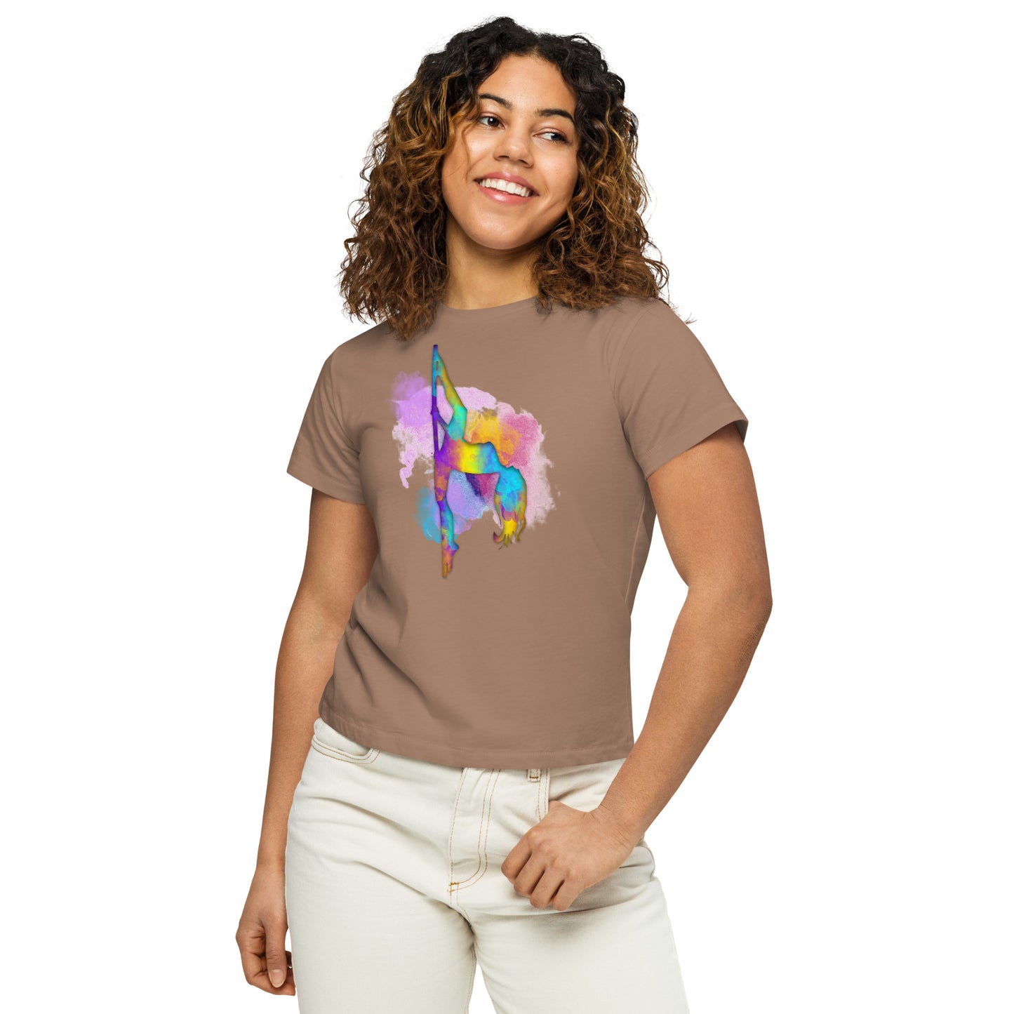 Marlo Split Watercolour - Women’s high-waisted t-shirt
